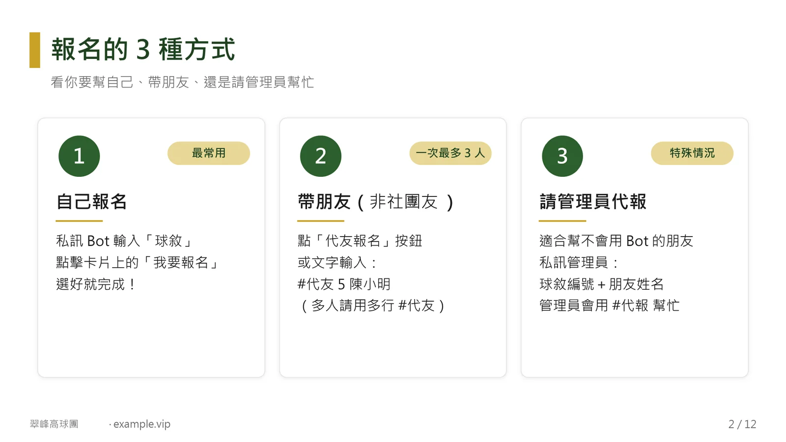 報名的 3 種方式