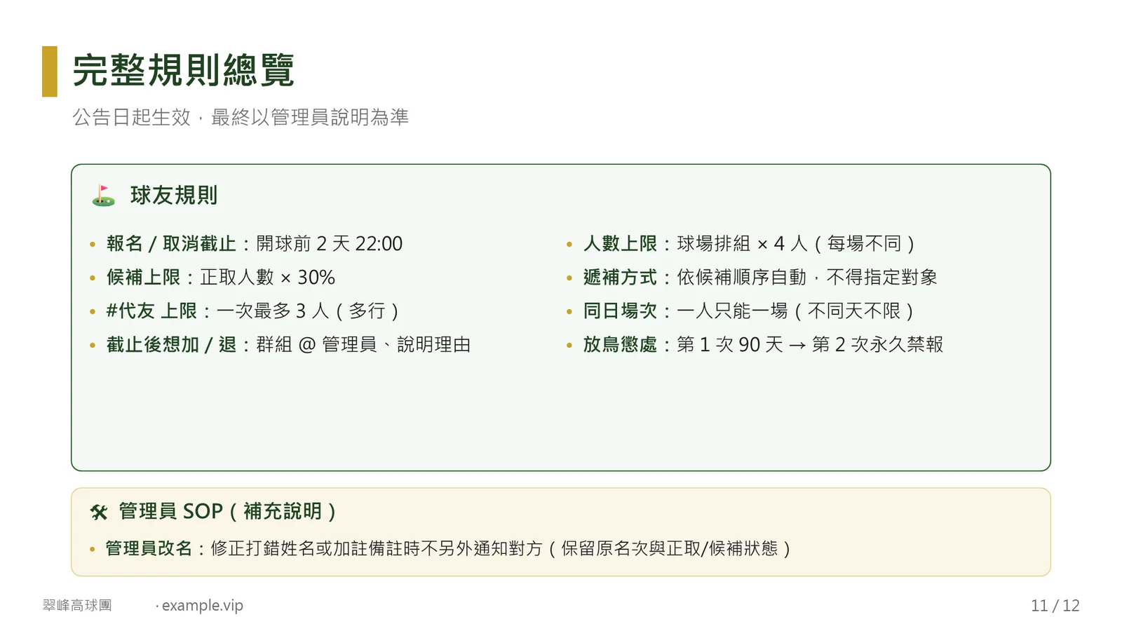 完整規則總覽